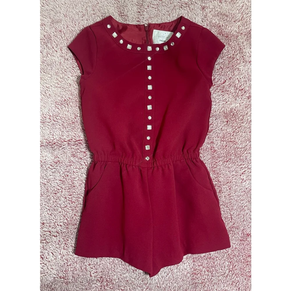 Girls Gymboree “All Dressed Up” size 6 Red Embellished Romper